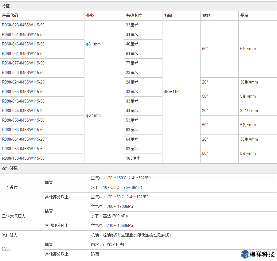 奥林巴斯摆动棱镜管镜工业视频内窥镜产品规格