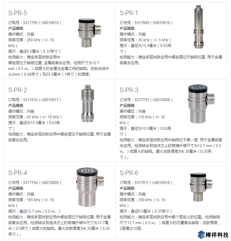 奥林巴斯无损探伤设备检测仪器共振探头及型号