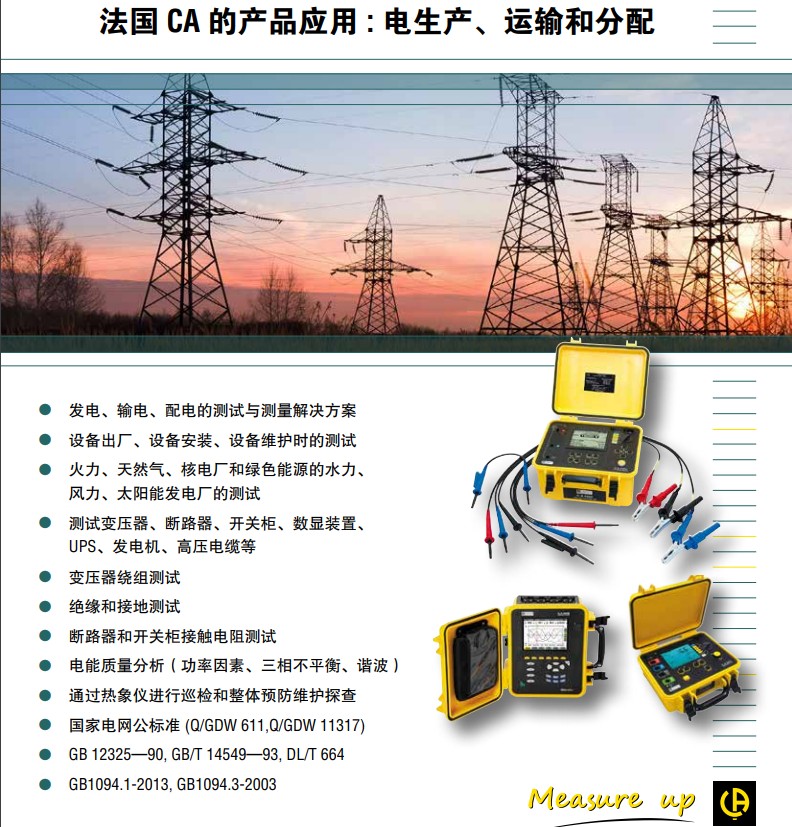 法***CA 电能质量分析仪C.A 8230在电力行业中的应用