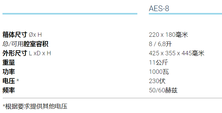 无需干燥台式垂直载荷的***压灭菌器-AES-8参数